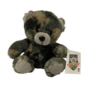 Bear Forces of America Camo Army Teddy Bear Plush Stuffed Animal 6" NWT